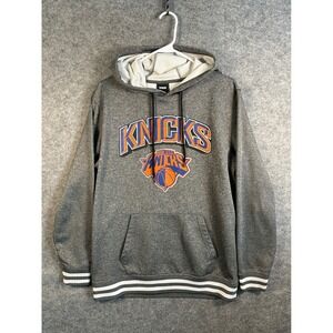 UNK New York Knicks NBA Hoodie Mens Medium Gray Pullover Sweatshirt Fleece Logo